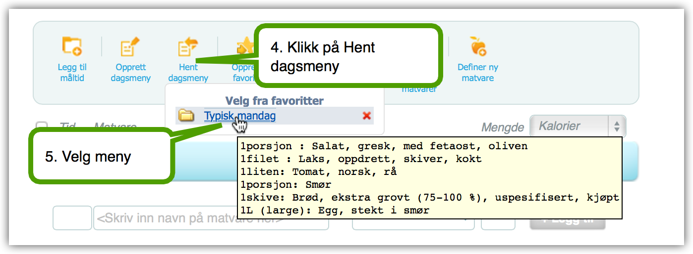 Dagsmeny steg 2