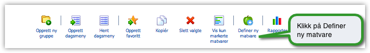 Steg 1: Legge inn ny matvare