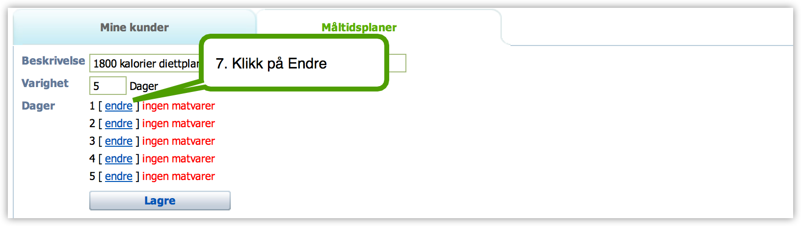 Steg 4: Måltidsplaner