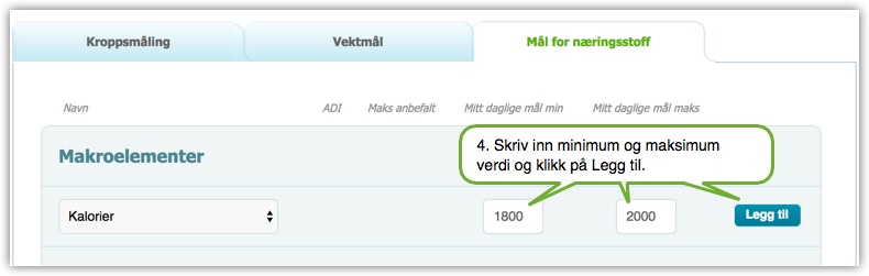 Steg 2: Hvordan sette kalorimål