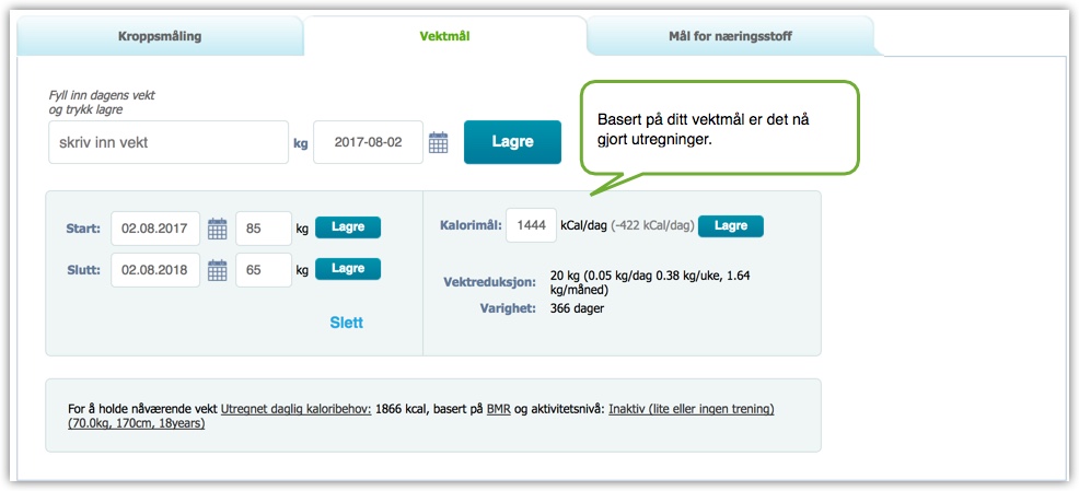 Steg 2: Hvordan sette vektmål